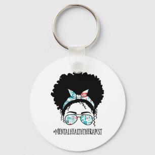 Gesundheitstherapeut Black Afro Messy Bun African  Schlüsselanhänger