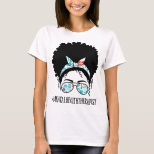Gesundheitstherapeut Black Afro Messy Bun African T-Shirt