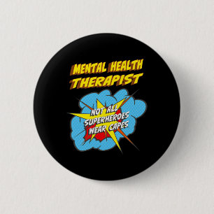 Gesundheitstherapeut Fun Superhero Job Button
