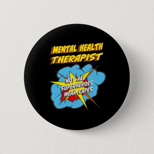 Gesundheitstherapeut Fun Superhero Job Button (Vorderseite)