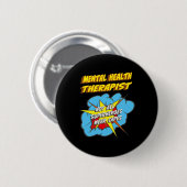 Gesundheitstherapeut Fun Superhero Job Button (Vorne & Hinten)
