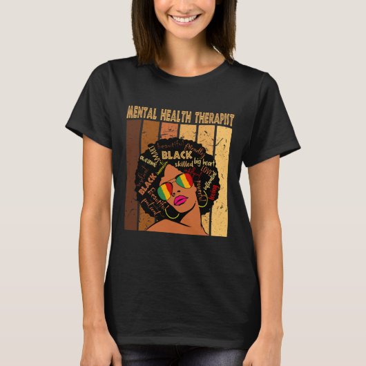 Gesundheitstherapeutin Afro Women Black History Mo T-Shirt (Vorderseite)