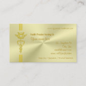 Gesundheitsvorsorger mit goldenem Caduceus Visitenkarte (Vorderseite)