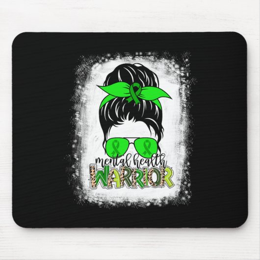 Gesundheitswarrior Messy Bun Mental Health Awarene Mousepad (Vorne)