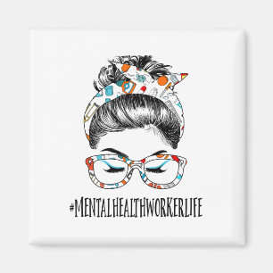 Gesundheitswesen Messy Hair Frau Bun Gesundheit Magnet