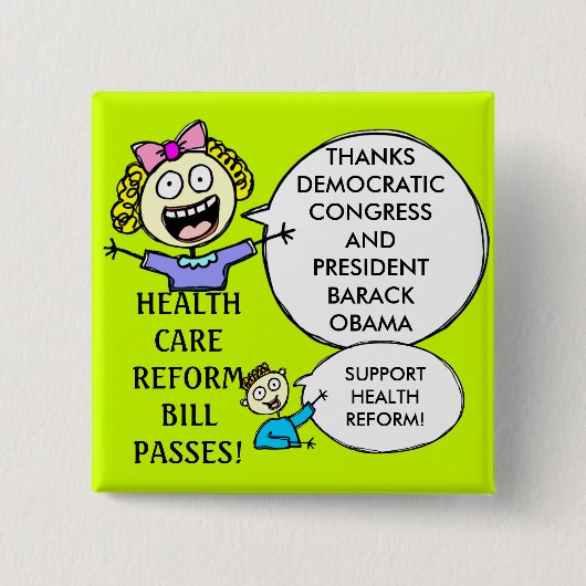 GESUNDHEITSWESEN-REFORMGESETZ BUTTON (Vorderseite)
