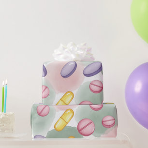 Gesundheitswesen und Apotheke Pink, grau, Lila Geschenkpapier