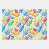 Gesundheitswesen und Pharmazie - farbige Kapsel Geschenkpapier Set (Vorderseite)