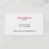 Gesundheitswesen-Visitenkarten Visitenkarte (Rückseite)