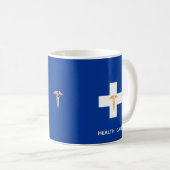 Gesundheitswesen Weißes Kreuz, Goldener Caduceus a Kaffeetasse (VorderseiteRechts)