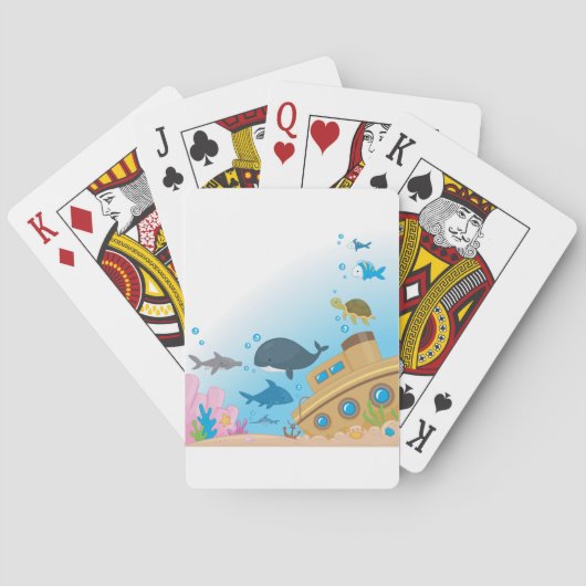 Gesunkene Schiffe und Fische Spielkarten (Rückseite)