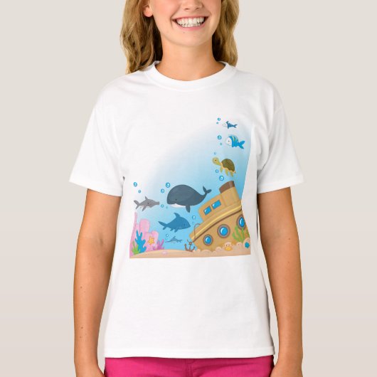 Gesunkene Schiffe und Fische T-Shirt (Vorderseite)