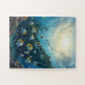 Gesunkenes Schiff und Fischschule Puzzle (Horizontal)