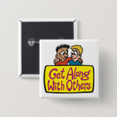Get Along With Others Friends Kindness and Unity Button (Vorne & Hinten)