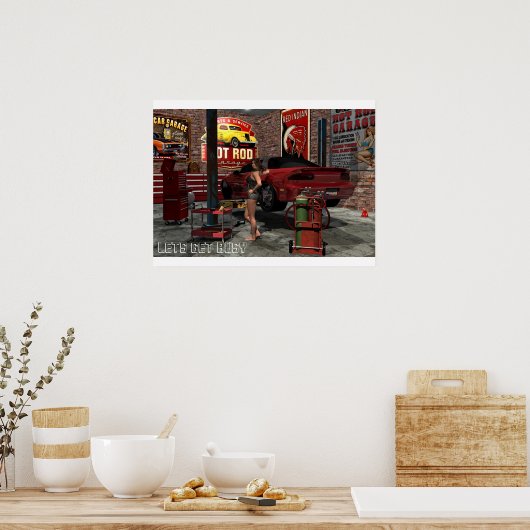 Get Busy Garage Pinup Poster (Küche)