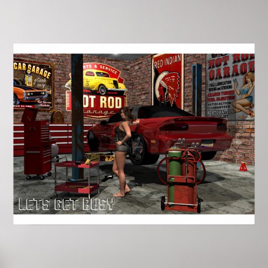 Get Busy Garage Pinup Poster (Vorne)