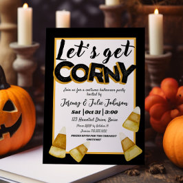 Get Corny Funny Halloween Costume Party Black Einladung