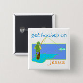 Get hakte auf Jesus-Fischer Button (Vorne & Hinten)