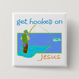 Get hakte auf Jesus-Fischer Button