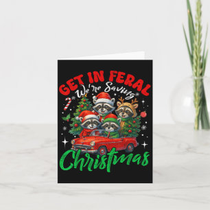 Get in Feral Wing Rettete Weihnachts-Raccoon P Karte