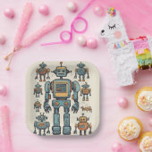 Get in Gear Robot Birthday - Großer Roboter Pappteller (Party)