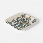 Get in Gear Robot Birthday - Großer Roboter Pappteller (Gewinkelt)