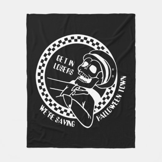 Get In Losers Lazy Halloween Costume Fun Skeleton Fleecedecke (Vorderseite)