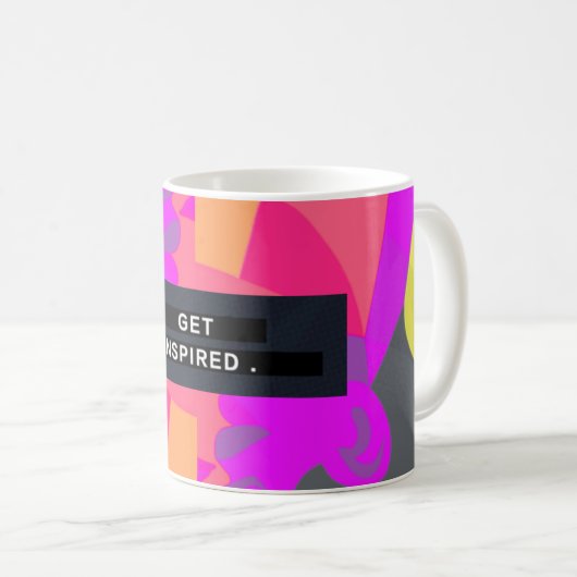 "Get Inspiriert" Gelbe Tasse (VorderseiteRechts)