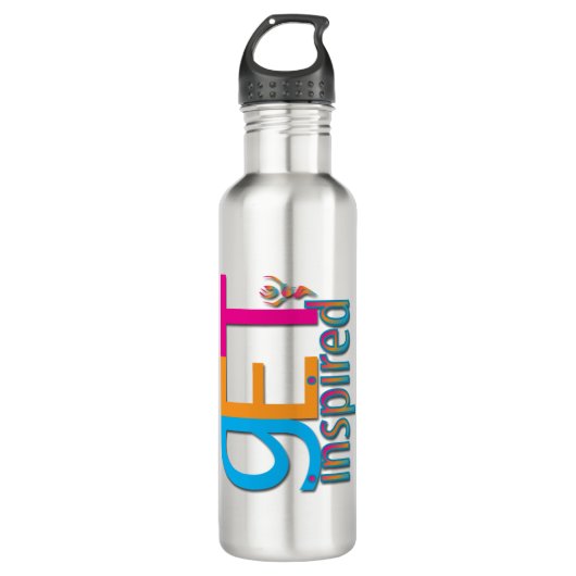 Get Inspiriert ~ Original Edelstahlflasche (Vorderseite)