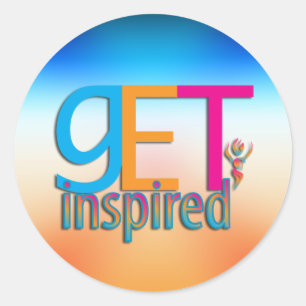 Get Inspiriert ~ Original Runder Aufkleber