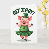 Get Jiggy Pig St Patricks Card Karte (Gelbe Blume)