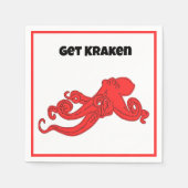 Get Kraken Fun Retro Red Octopus Cartoon Serviette (Vorderseite)