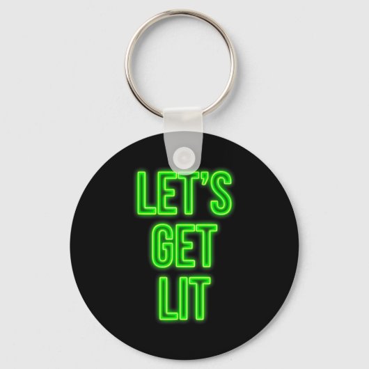 Get Lit Christmas Neon Vintage Retro Outfit Schlüsselanhänger (Vorderseite)