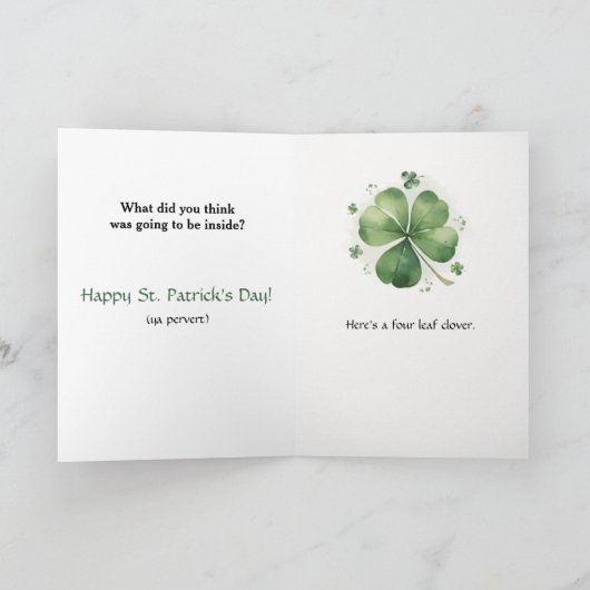 Get Lucky - Funny St. Patrick's Day  Karte (Innenseite)