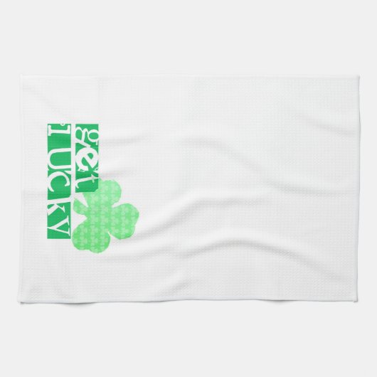 Get Lucky L Clover Kleeblatts St Patty Kitchen T Geschirrtuch (Horizontal)