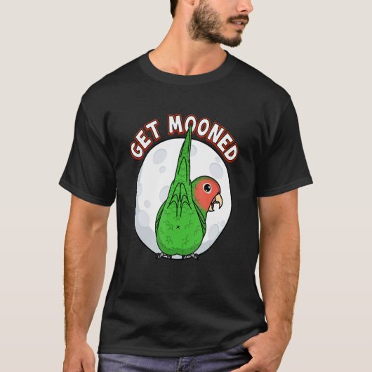 Get Mooned I Parrot Underfluffies Rosy-faced Green T-Shirt (Vorderseite)