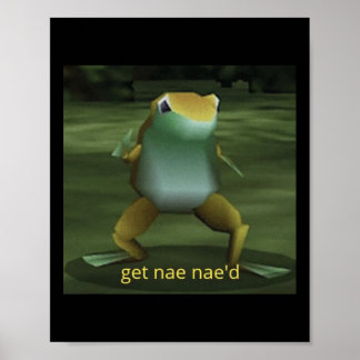 Get Nae'd Dancing Frog Meme Poster