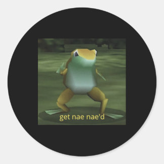Get Nae'd Dancing Frog Meme Runder Aufkleber