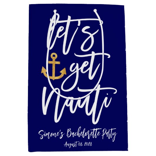 Get Nauti Funny Junggeselinnen-Abschied Mittlere Geschenktüte (Vorderseite)