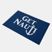"GET NAUTI" - NAUTISCH FUßMATTE (Schrägansicht)