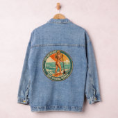 Get On Board SUP Pinup Paddleboard Retro Surf Shop Jeansjacke (Hangar)