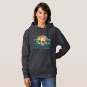 Get On Board Surfer Dog Retro Art -Bulldog Surfing Hoodie (Vorne ganz)
