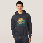 Get On Board Surfer Dog Retro Art -Bulldog Surfing Hoodie (Vorne ganz)