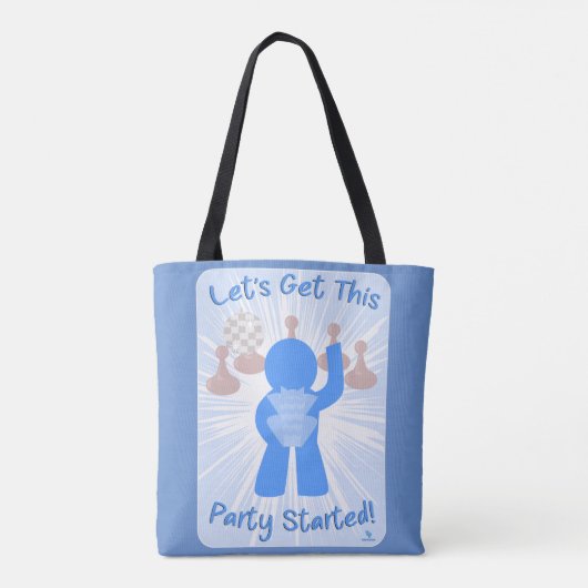 Get Party Started Gamer Funny Comic Meeple Tasche (Rückseite)
