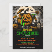 Get Smashed Pumpkin Halloween Cocktail Party Einladung (Vorderseite)