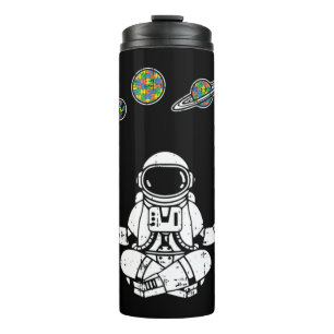 Get this yoga astronaut T-Shirt as a birthday, chr Thermosbecher