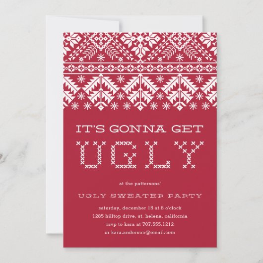 Get Ugly | Ugly Sweater Party Einladung (Vorderseite)