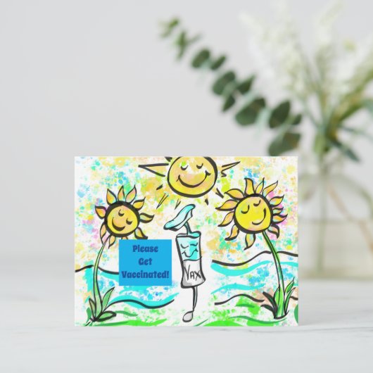 GET VACCINATED    POSTKARTE (Stehend Vorderseite)