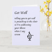Get Well - a lustige Get Well Gedicht Karte (Gelbe Blume)