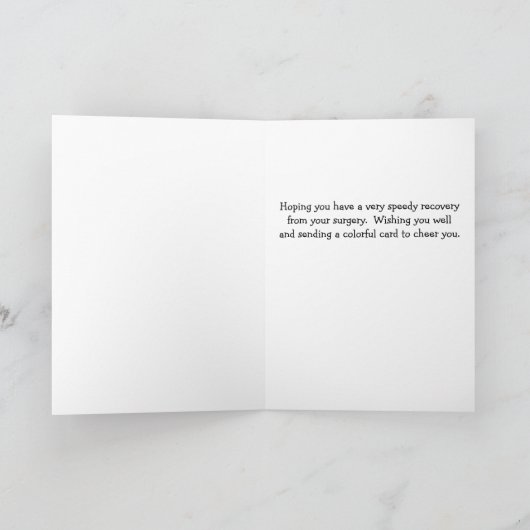 Get Well After Surgery Cheerful with Flowers Card Karte (Innenseite)